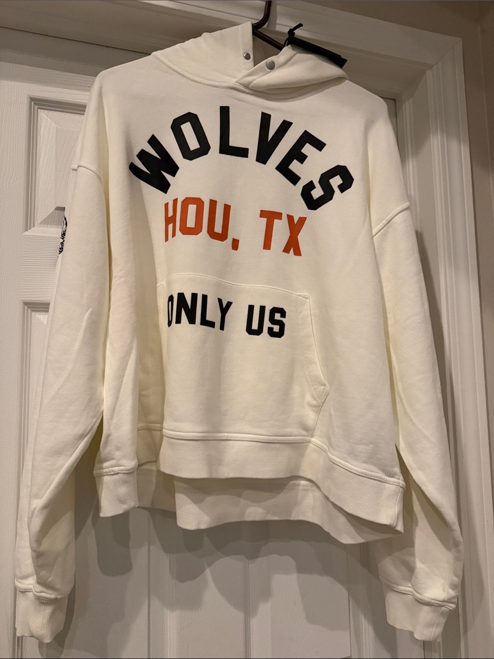 Darc Sport Cream Hoodie Sweater with Black & Orange Graphic